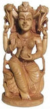 गैलरी व्यूवर में इमेज लोड करें, JaipurCrafts Goddess Laxmi Showpiece - 15.24 cm (Wood, Brown)