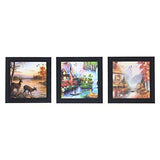 गैलरी व्यूवर में इमेज लोड करें, JaipurCrafts Raining Day Set of 3 Framed UV Digital Reprint Painting (Wood, Synthetic, 26 cm x 76 cm)