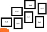 गैलरी व्यूवर में इमेज लोड करें, WebelKart Set of 7 Individual Photo Frame- Multiple Size (7 Units of 6x8, Black)