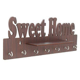 गैलरी व्यूवर में इमेज लोड करें, JaipurCrafts Sweet Home Designer Wooden Key Holder (29.50 cm x 12 cm x 5.08 cm, Brown)- 7 Hooks