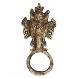 Load image into Gallery viewer, WebelKart Brass Lord Ganesha Vastu Face Door Knocker (17 x 4 x 8 cm, Golden)