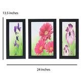Load image into Gallery viewer, JaipurCrafts Flower Set of 3 Large Framed UV Digital Reprint Painting (Wood, Synthetic, 36 cm x 61 cm)