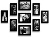 गैलरी व्यूवर में इमेज लोड करें, WebelKart Set of 9 Individual Photo Frame- Multiple Size (6 Units of 4x6, 3 Units of 5x7, Black)