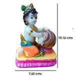 गैलरी व्यूवर में इमेज लोड करें, JaipurCrafts Bal Gopal with Makhan Matki(Small) Showpiece - 10.16 cm (Polyresin, Multicolor)