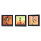 गैलरी व्यूवर में इमेज लोड करें, JaipurCrafts Modern Lady Set of 3 Framed UV Digital Reprint Painting (Wood, Synthetic, 26 cm x 76 cm)