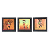 Load image into Gallery viewer, JaipurCrafts Modern Lady Set of 3 Framed UV Digital Reprint Painting (Wood, Synthetic, 26 cm x 76 cm)