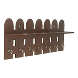 Load image into Gallery viewer, JaipurCrafts Fencing Designer Wooden Key Holder (29.50 cm x 13 cm x 5.08 cm, Brown)- 7 Hooks