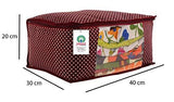 Load image into Gallery viewer, JaipurCrafts 3 Pieces Quilted Polka Dots Cotton Saree Cover Set, Maroon (40 x 30 x 20 cm)