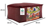 गैलरी व्यूवर में इमेज लोड करें, JaipurCrafts 12 Pieces Quilted Polka Dots Cotton Saree Cover Set, Maroon (40 x 30 x 20 cm)