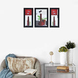 गैलरी व्यूवर में इमेज लोड करें, JaipurCrafts Flower Set of 3 Large Framed UV Digital Reprint Painting (Wood, Synthetic, 36 cm x 61 cm)