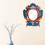 Load image into Gallery viewer, JaipurCrafts Antique Designer Wooden Wall Mirror (13 inch, Multicolour)