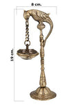 गैलरी व्यूवर में इमेज लोड करें, JaipurCrafts Designer Brass Bird Hanging Diya, Medium(Gold)- 19 cm x 8 cm