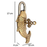 Load image into Gallery viewer, JaipurCrafts Handmade Old Vintage Style Antique Fish Shape Brass Security Lock with 2 Keys|Home Temple Office