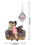 गैलरी व्यूवर में इमेज लोड करें, Webelkart Resin Cute Romantic Valentine Love Couple Sitting On Sofa Statue Showpiece, 20 CM, Multicolour, 1 Piece