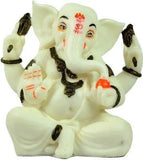 Load image into Gallery viewer, JaipurCrafts Adorable Lord Ganesha Showpiece - 12.7 cm (Stoneware, Black, White)