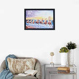 Load image into Gallery viewer, JaipurCrafts Running Horses Large Framed UV Digital Reprint Painting (Wood, Synthetic, 36 cm x 51 cm)