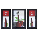 गैलरी व्यूवर में इमेज लोड करें, JaipurCrafts Flower Set of 3 Large Framed UV Digital Reprint Painting (Wood, Synthetic, 36 cm x 61 cm)