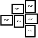 Load image into Gallery viewer, Webelkart Synthetic Wood, Unbreakable Plexiglass and MDF Set of 6 Individual Photo Frame- Multiple Size (6 Units of 4x6, Black)