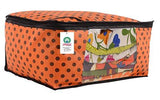 Load image into Gallery viewer, JaipurCrafts 12 Pieces Polka Dots Non Woven Saree Cover Set, Orange (45 x 35 x 21 cm)