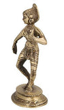 गैलरी व्यूवर में इमेज लोड करें, JaipurCrafts Brass Dancing Lady Statue, 6x 3 x 2.5 Inches, Gold, 1 Piece