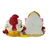 गैलरी व्यूवर में इमेज लोड करें, Webelkart Premium Laxmi Ganesha Idol on Decorative Handcrafted Tealight Holder for Home Decorative Showpiece - 3 Inch (Poly-Resin, Multi Color)