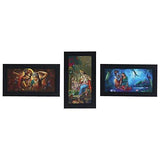 गैलरी व्यूवर में इमेज लोड करें, JaipurCrafts Radha Krishna Set of 3 Large Framed UV Digital Reprint Painting (Wood, Synthetic, 33 cm x 61 cm)