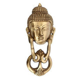 Load image into Gallery viewer, WebelKart Brass Buddha Face Door Knocker (20 x 4 x 8 cm, Golden)