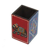 Load image into Gallery viewer, JaipurCrafts Exclusive Premium Antique Rajasthani Pen Stand - 4 in (Wood)