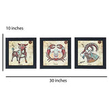 Load image into Gallery viewer, JaipurCrafts Zodiac Sign Set of 3 Framed UV Digital Reprint Painting (Wood, Synthetic, 26 cm x 76 cm)