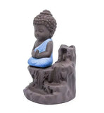 गैलरी व्यूवर में इमेज लोड करें, JaipurCrafts Maditating Monk Buddha Smoke Back flow Cone Incense Holder| Decorative Showpiece- with 6 free Smoke Back flow Scented Cone Incenses