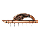 गैलरी व्यूवर में इमेज लोड करें, Webelkart Lord Krishna&#39;s Flute &amp; Peacock Quills Key Stand Key Holder for Home &amp; Office (Genuine)| Antique Brass Key Holder (18.5 X 6 cm, zinc) (Genuine)