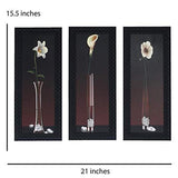 गैलरी व्यूवर में इमेज लोड करें, JaipurCrafts Flowers Set of 3 Large Framed UV Digital Reprint Painting (Wood, Synthetic, 41 cm x 53 cm)