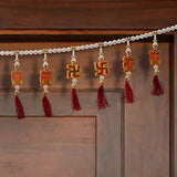 गैलरी व्यूवर में इमेज लोड करें, Webelkart Premium Swastika Ganesha Handmade Door Toran for Door Home Decoration and Diwali Decoration (Multicolored)- 36 Inch