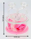 गैलरी व्यूवर में इमेज लोड करें, JaipurCrafts Romantic Crystal Valentine Ring Statue Showpiece with LED Light (7.50 cms; Multicolour)