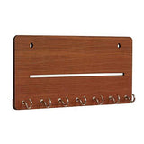 गैलरी व्यूवर में इमेज लोड करें, Webelkart Wall Mounted Key Holder for Wall/Home Decor/Office Decor (25 cm x 11 cm x 0.4 cm, Brown)- 7 Hooks