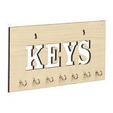 Load image into Gallery viewer, JaipurCrafts Keys Wooden Key Holder (29 cm x 13.5 cm x 0.4 cm, Beige)- 7 Hooks