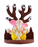 गैलरी व्यूवर में इमेज लोड करें, JaipurCrafts Lord Ganesha Sitting Under Tree Showpiece - 14.5 cm (Wooden, Ceramic, Multicolor)