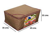 Load image into Gallery viewer, JaipurCrafts 12 Pieces Non Woven Saree Cover Set, Beige (45 x 35 x 22 cm)