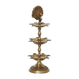 गैलरी व्यूवर में इमेज लोड करें, Webelkart Premium Handmade Indian Brass Panch Mahal Diya Lamp Engraved 3 in 1 Adjustable Dia- 8.50 in