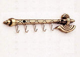 गैलरी व्यूवर में इमेज लोड करें, JaipurCrafts BAHUBALI Key Stand Key Holder For Home &amp; Office (Genuine)| Antique Brass Key Holder (19 X 4 CM, zinc) (Genuine)