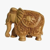 Load image into Gallery viewer, JaipurCrafts Elephant Sikar 8 Inch Showpiece - 20.5 cm (Wood, Brown)