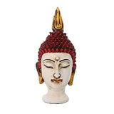 Load image into Gallery viewer, JaipurCrafts Golden and Red Handcrafted Gautam Buddha Polyresin Showpiece (15 cm x 10.40 cm x 12.70 cm, Black)