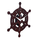 Load image into Gallery viewer, Webelkart New and Improved Antique Ship Wheel Wood Wall Clock for Home Stylish - 12 Inch x 10.50 Inch