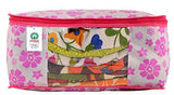 Load image into Gallery viewer, JaipurCrafts 12 Pieces Flowers Print Non Woven Saree Cover Set, Pink (45 x 35 x 21 cm)