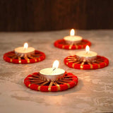 गैलरी व्यूवर में इमेज लोड करें, WebelKart Premium Designer Rajasthani Lac Bangles tealight Holder, Diwali Gift, Diwali Lights, Diwali tealight- Set of 4