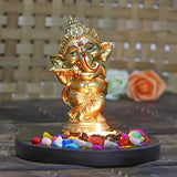 Load image into Gallery viewer, JaipurCrafts Polyresin Ganesha Dancing Idol, 7.50 IN, Gold, 1 Piece