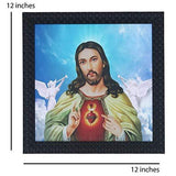 Load image into Gallery viewer, JaipurCrafts God Jesus Framed UV Digital Reprint Painting (Wood, Synthetic, 30 cm x 30 cm)