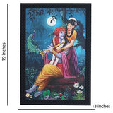Load image into Gallery viewer, JaipurCrafts Radha Krishna Large Framed UV Digital Reprint Painting (Wood, Synthetic, 36 cm x 51 cm)