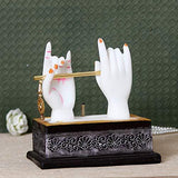गैलरी व्यूवर में इमेज लोड करें, Webelkart Premium Collection Handcrafted Statue of Krishna Hands with Flute for Home Decor Gift (White)- 7.50 Inch