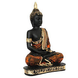 Load image into Gallery viewer, WebelKart Premium Meditating Sitting Buddha Idol Statue Showpiece; 10 Inch; Orange and Black